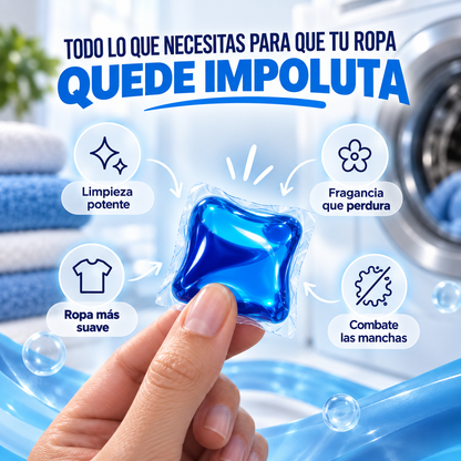 CÁPSULAS PARA LAVAR ROPA 3 EN 1 | DETERGENTE, QUITA MANCHAS Y SUAVIZANTE