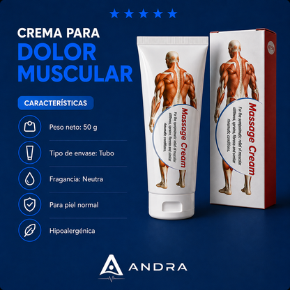 Crema masajeadora relajante | ideal para rigidez y dolor muscular